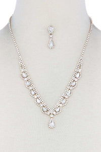 Teardrop Shape Rhinestone Necklace