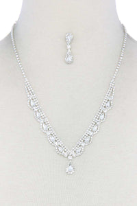 Teardrop Shape Rhinestone Necklace