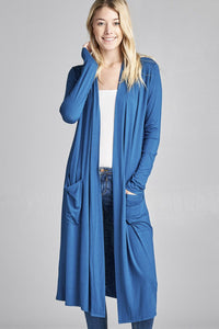 Open Front Long Cardigan