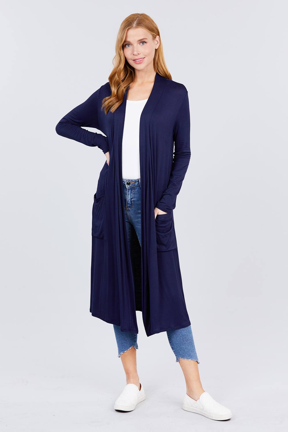 Open Front Long Cardigan