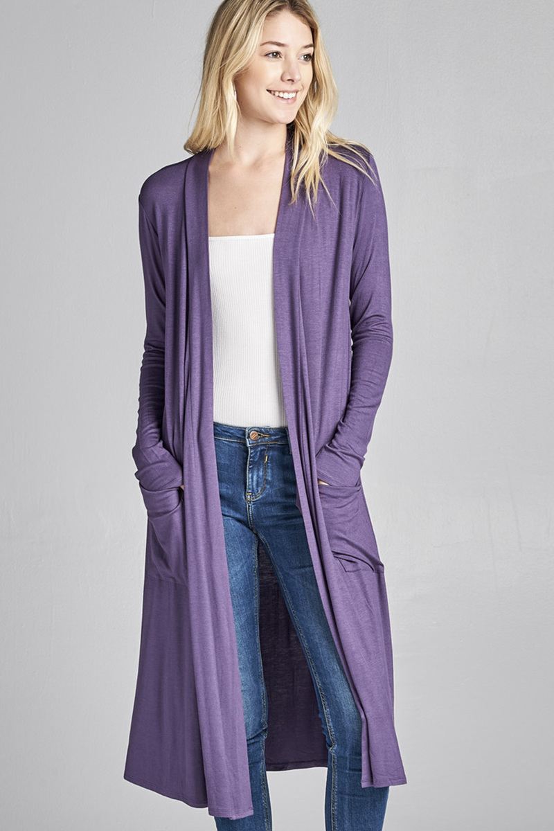 Open Front Long Cardigan