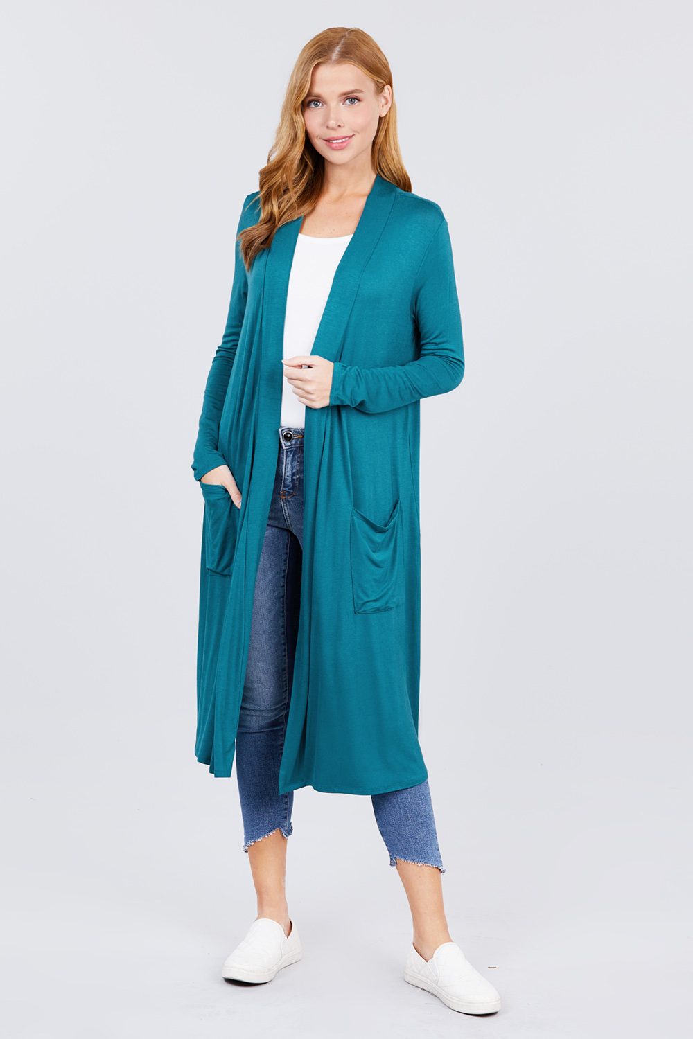 Open Front Long Cardigan