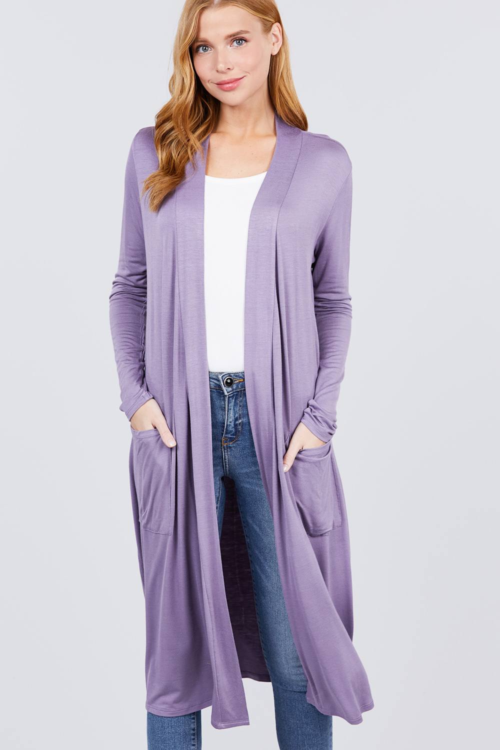 Open Front Long Cardigan