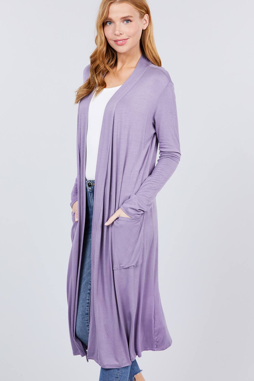 Open Front Long Cardigan