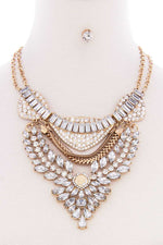 Load image into Gallery viewer, Chunky Antique Stone Boho Bohemian Statement Necklace Earring Set
