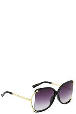 Load image into Gallery viewer, Stylish Polymer C Frame Metallic Temple Womens Sunglasses
