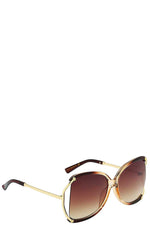 Load image into Gallery viewer, Stylish Polymer C Frame Metallic Temple Womens Sunglasses
