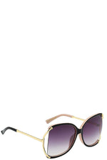 Load image into Gallery viewer, Stylish Polymer C Frame Metallic Temple Womens Sunglasses
