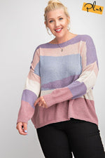 Load image into Gallery viewer, Striped Light Weight Knitted Sweater Top
