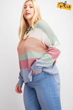 Load image into Gallery viewer, Striped Light Weight Knitted Sweater Top
