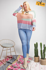 Load image into Gallery viewer, Striped Light Weight Knitted Sweater Top
