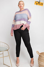 Load image into Gallery viewer, Striped Light Weight Knitted Sweater Top
