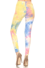 Load image into Gallery viewer, Tie Dye Printed, Full Length, High Waisted Leggings In A Fitted Style With An Elastic Waistband
