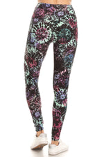 Load image into Gallery viewer, 5-inch Long Yoga Style Banded Lined Tie Dye Printed Knit Legging With High Waist.
