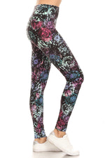 Load image into Gallery viewer, 5-inch Long Yoga Style Banded Lined Tie Dye Printed Knit Legging With High Waist.
