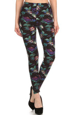 Load image into Gallery viewer, Floral Print, Full Length Leggings In A Slim Fitting Style With A Banded High Waist
