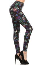 Load image into Gallery viewer, Floral Print, Full Length Leggings In A Slim Fitting Style With A Banded High Waist
