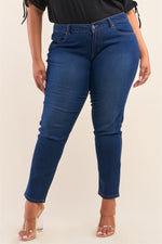 Load image into Gallery viewer, Plus Size Low-mid Rise Straight Cut Denim Pants
