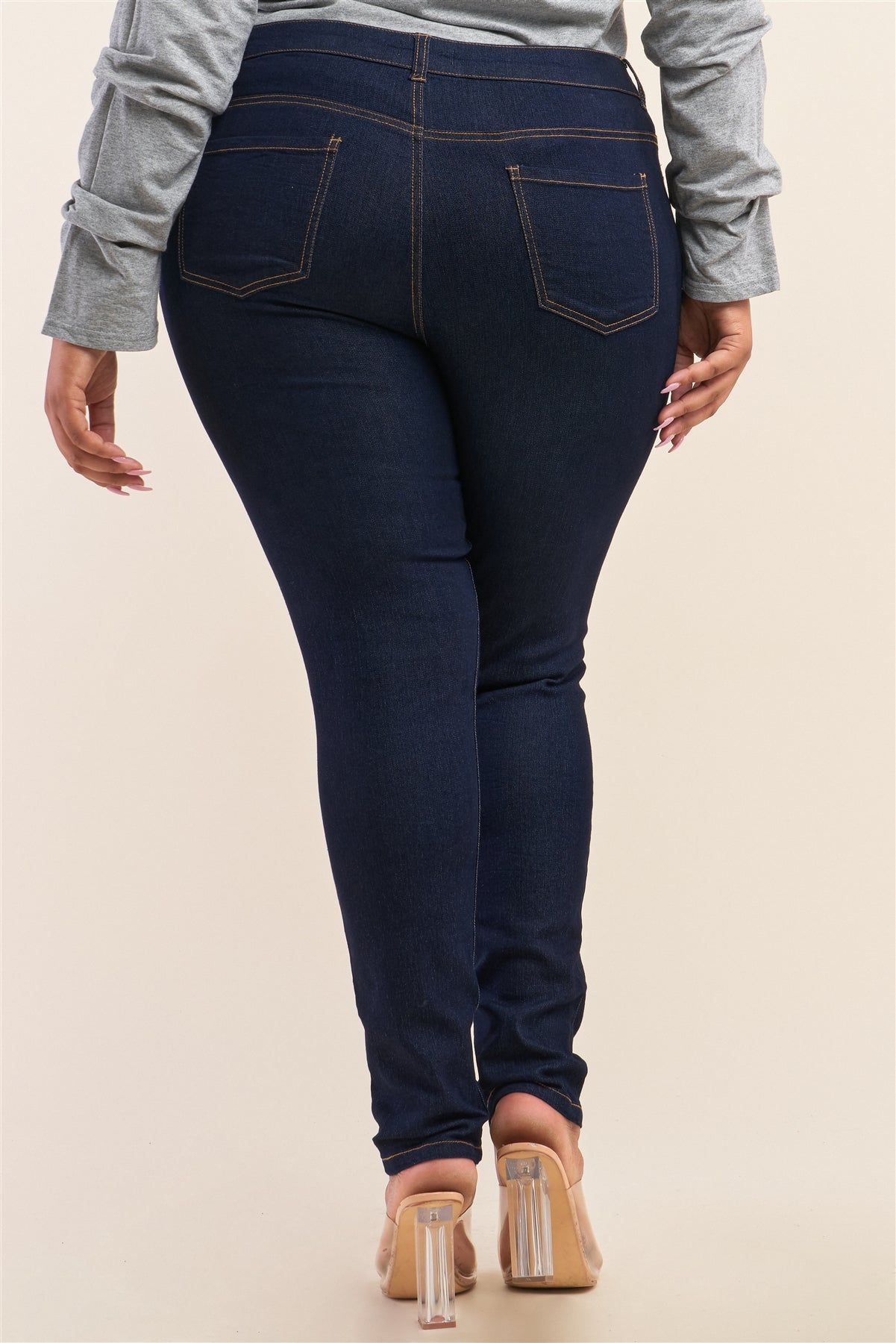 Plus Size Low-mid Rise Straight Cut Denim Pants