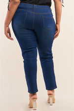 Load image into Gallery viewer, Plus Size Low-mid Rise Straight Cut Denim Pants
