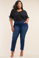 Load image into Gallery viewer, Plus Size Low-mid Rise Straight Cut Denim Pants
