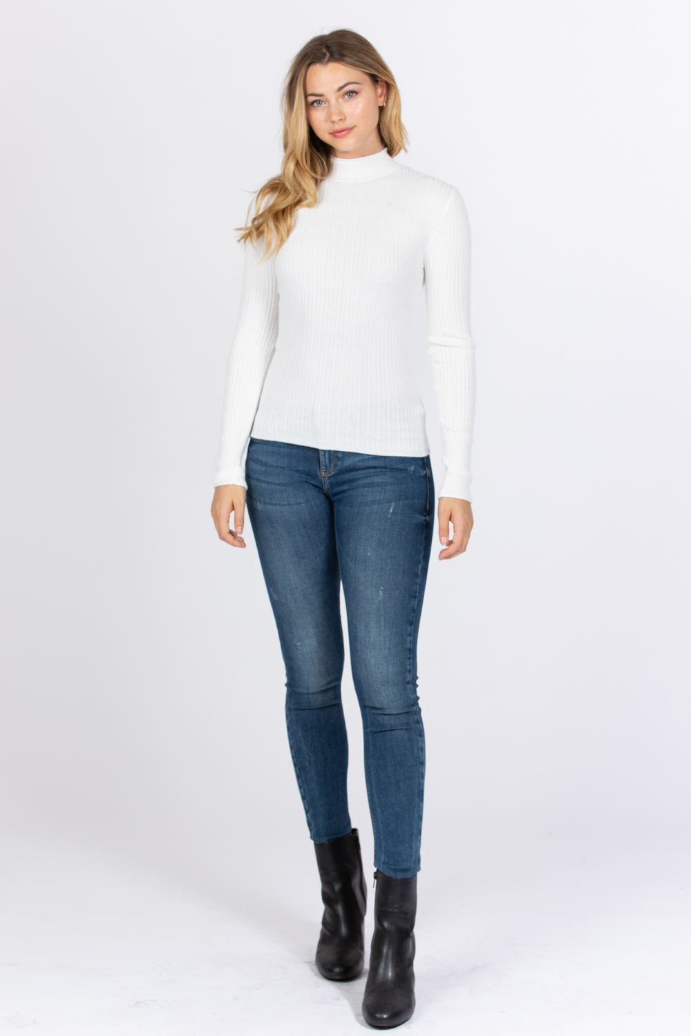 Mock Neck Viscose Sweater