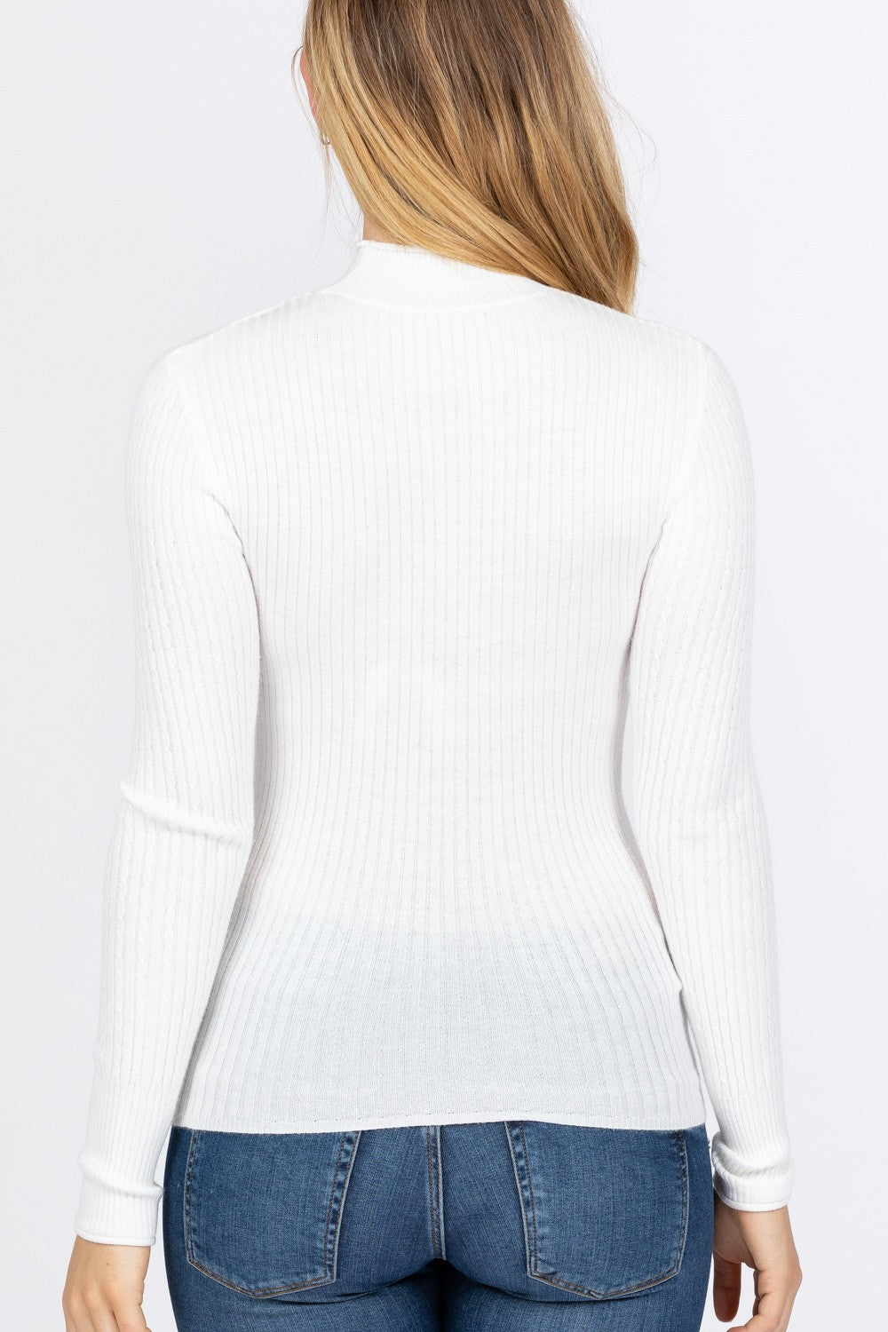 Mock Neck Viscose Sweater