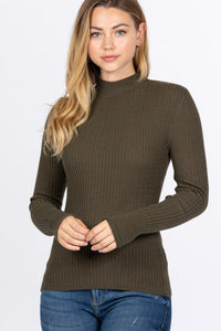 Mock Neck Viscose Sweater