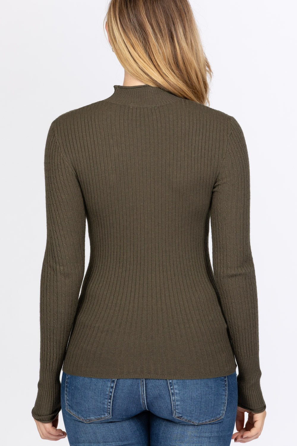 Mock Neck Viscose Sweater