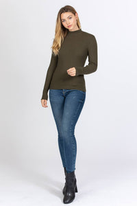 Mock Neck Viscose Sweater