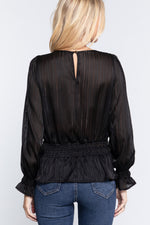 Load image into Gallery viewer, Smocked Ruffle Sleeve Lurex Blouse
