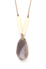 Load image into Gallery viewer, Natural Stone Pendant Suede Necklace
