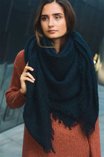 Load image into Gallery viewer, Mohair Open Work Square Blanket Scarf
