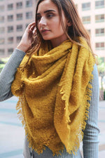 Load image into Gallery viewer, Mohair Open Work Square Blanket Scarf
