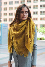 Load image into Gallery viewer, Mohair Open Work Square Blanket Scarf
