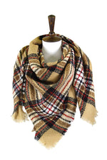 Load image into Gallery viewer, Plaid Square Blanket Scarf
