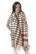 Load image into Gallery viewer, Modern Plaid Oblong Scarf
