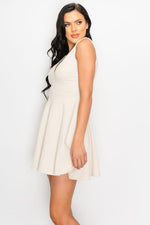 Load image into Gallery viewer, V-neck Back Cutout Skater Dress
