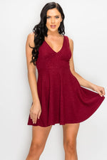 Load image into Gallery viewer, V-neck Back Cutout Skater Dress
