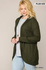 Load image into Gallery viewer, Solid Waffled Hoodie Cardigan With Lapel Collar
