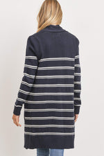 Load image into Gallery viewer, Striped Print Open Front Cardigan
