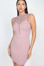 Load image into Gallery viewer, Sleeveless Lace Mini Dress
