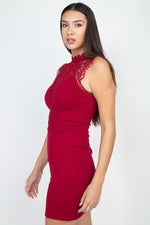 Load image into Gallery viewer, Sleeveless Lace Mini Dress
