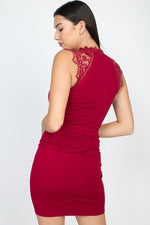 Load image into Gallery viewer, Sleeveless Lace Mini Dress
