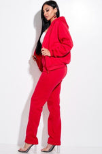 Load image into Gallery viewer, French Terry Zip Front Faux Fur Lined Jacket and Pant Set
