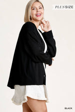 Load image into Gallery viewer, Linen Blend Button Down Cardigan With High Low Hem
