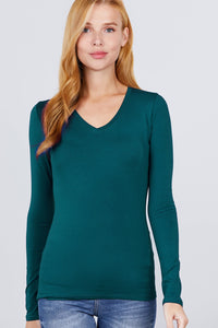 Cotton Jersey V-neck Top