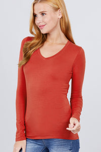 Cotton Jersey V-neck Top