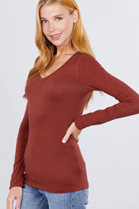 Cotton Jersey V-neck Top