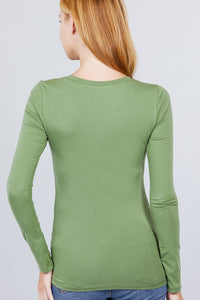 Cotton Jersey V-neck Top